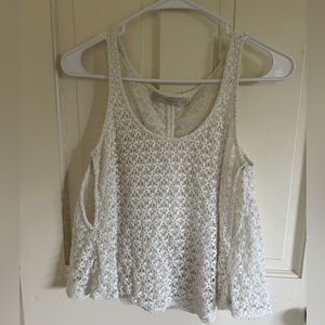 Zara sleeveless top in white / cream lace slit details on sides and back size XS